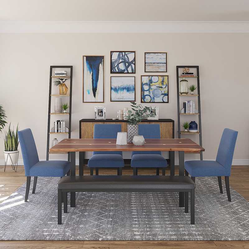 Rustic, Midcentury Modern Dining Room Design by Havenly Interior Designer Fendy