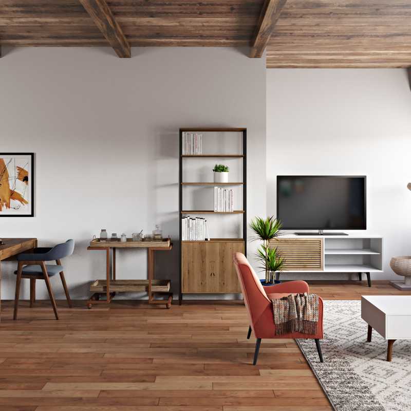Bohemian, Industrial, Global Living Room Design by Havenly Interior Designer Nidhi