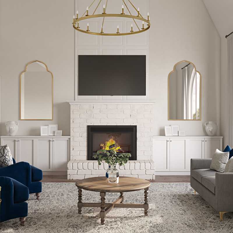 Classic, Transitional Living Room Design by Havenly Interior Designer Paige