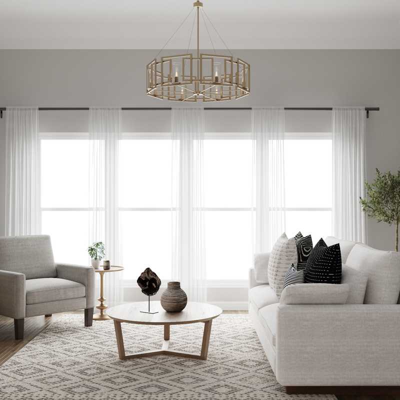 Contemporary, Bohemian, Farmhouse, Transitional, Scandinavian Living Room Design by Havenly Interior Designer Meghan