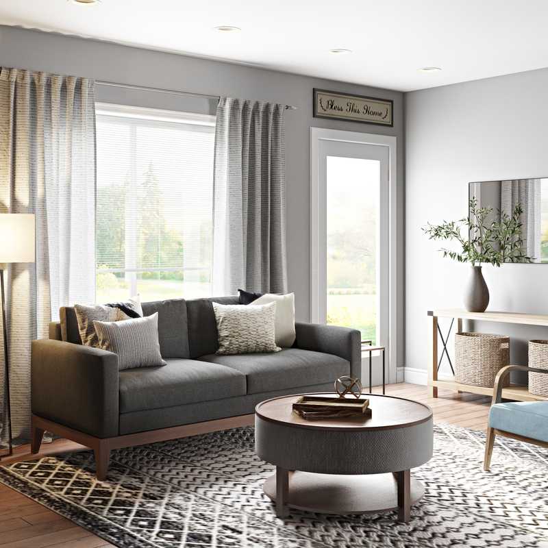 Modern, Bohemian, Scandinavian Living Room Design by Havenly Interior Designer Sharon