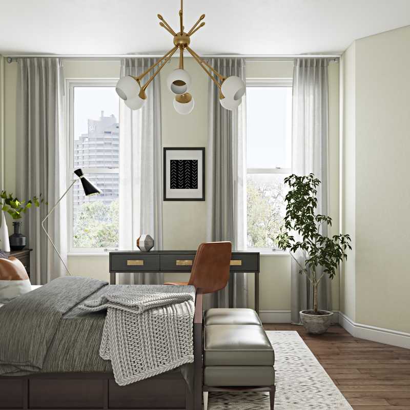 Bohemian, Midcentury Modern Bedroom Design by Havenly Interior Designer Jessica