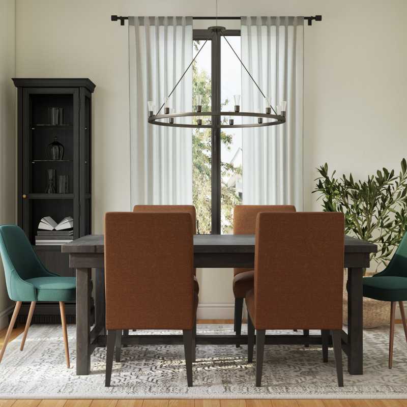 Industrial, Traditional, Farmhouse Dining Room Design by Havenly Interior Designer Abby