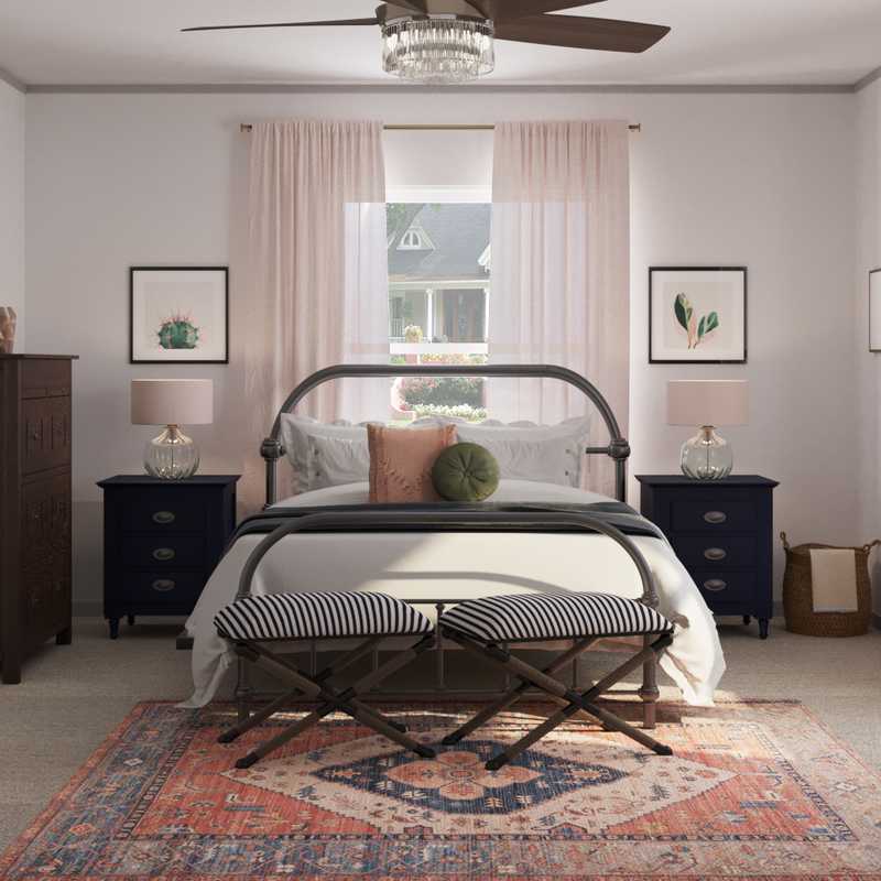 Classic, Bohemian, Farmhouse Bedroom Design by Havenly Interior Designer Hayley