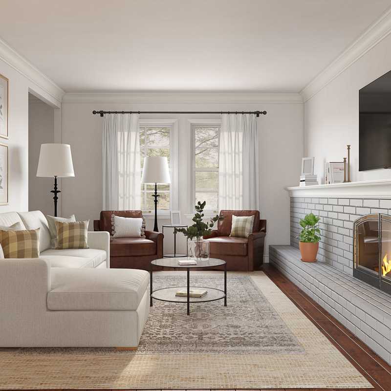 Classic, Farmhouse Living Room Design by Havenly Interior Designer Allie