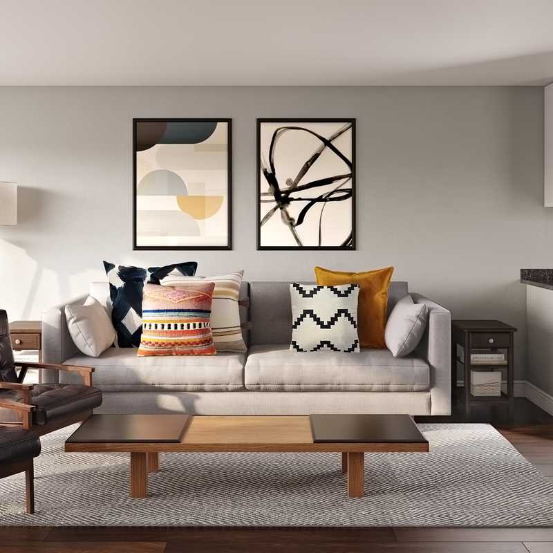 Modern, Midcentury Modern Living Room Design by Havenly Interior Designer Nidhi