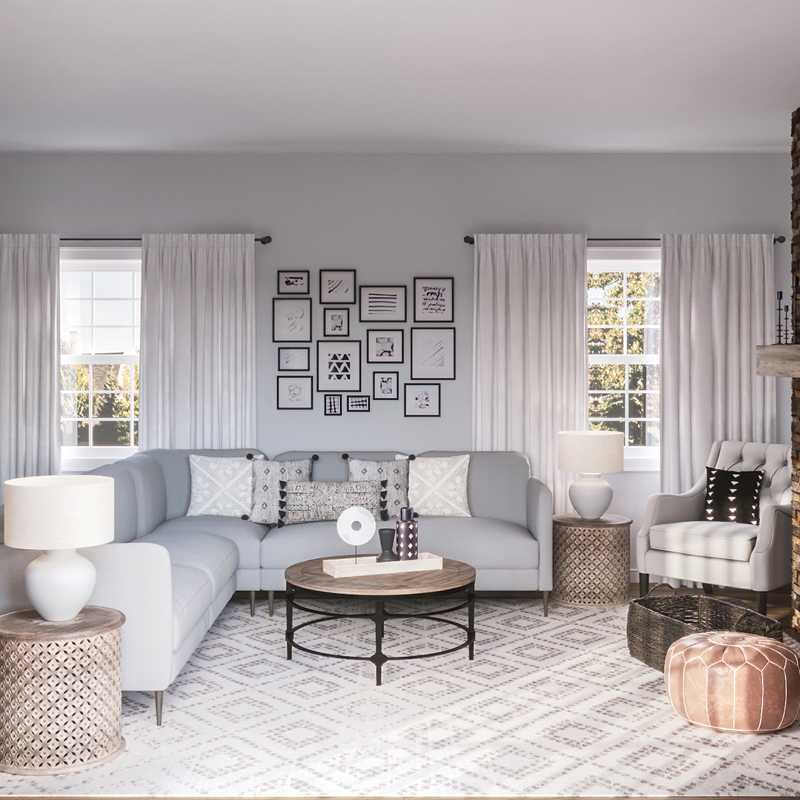 Eclectic, Transitional Living Room Design by Havenly Interior Designer Brianna