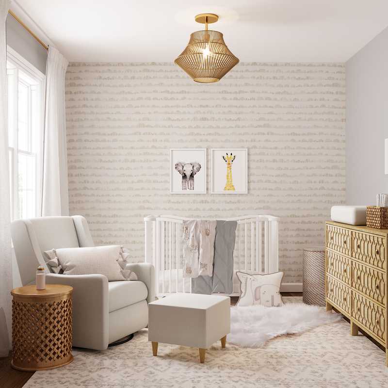 Modern, Glam, Midcentury Modern Nursery Design by Havenly Interior Designer Marsha