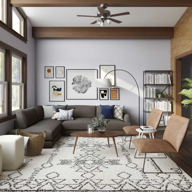 Modern, Industrial, Midcentury Modern Living Room Design by Havenly Interior Designer Tammy