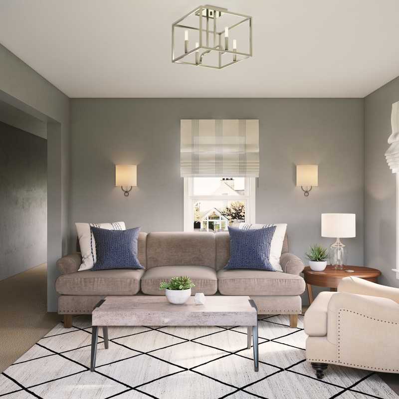Contemporary, Classic, Coastal Living Room Design by Havenly Interior Designer Sarah