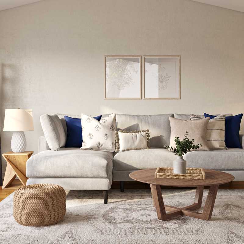 Midcentury Modern, Minimal Living Room Design by Havenly Interior Designer Laura