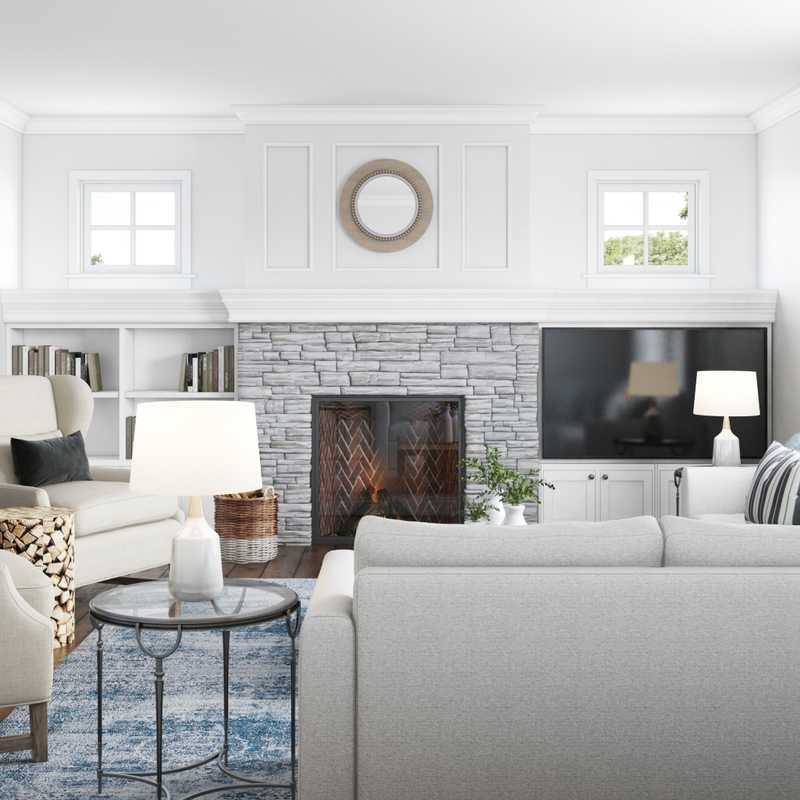 Contemporary, Classic, Coastal, Farmhouse Living Room Design by Havenly Interior Designer Vivian