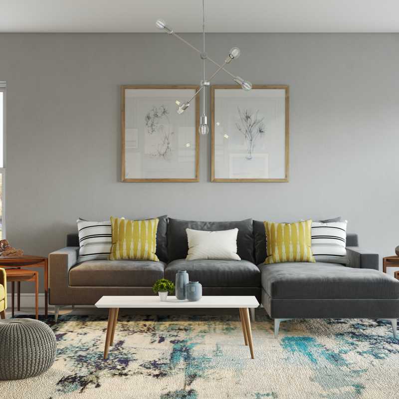 Modern, Midcentury Modern Living Room Design by Havenly Interior Designer Taylor