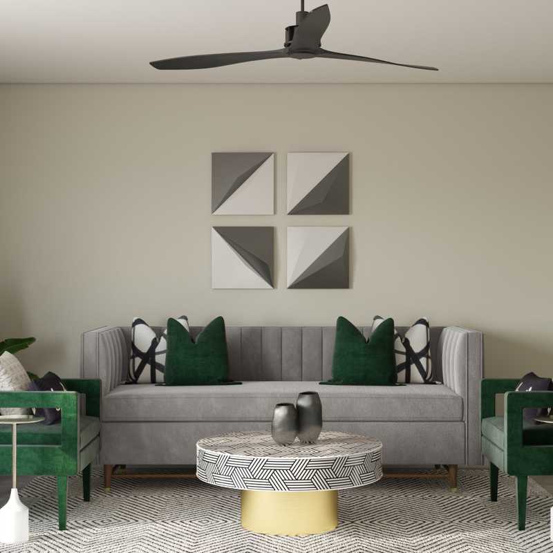 Contemporary, Glam Living Room Design by Havenly Interior Designer Brea