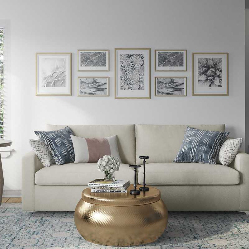 Coastal, Farmhouse Living Room Design by Havenly Interior Designer Yoseika