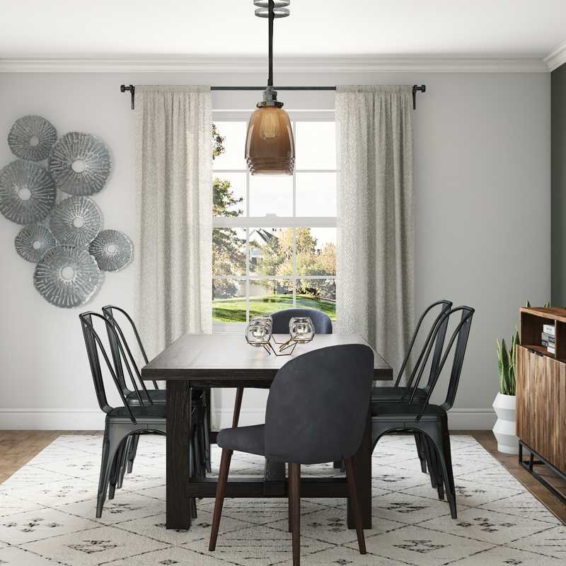 Eclectic, Bohemian, Midcentury Modern Dining Room Design by Havenly Interior Designer Rocio