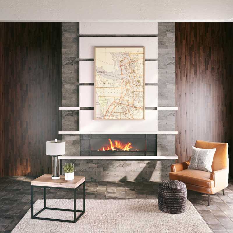 Industrial, Midcentury Modern, Minimal Living Room Design by Havenly Interior Designer Robyn