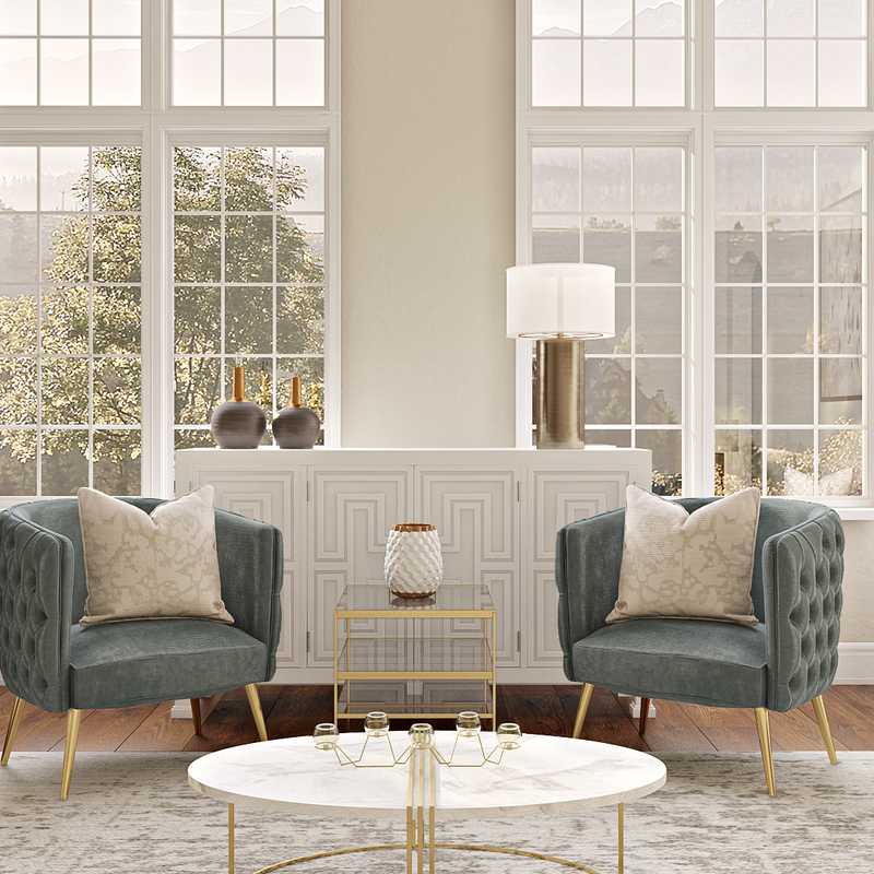 Modern, Glam Living Room Design by Havenly Interior Designer Laura