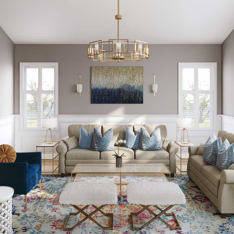 Eclectic, Glam Living Room Design by Havenly Interior Designer Paige