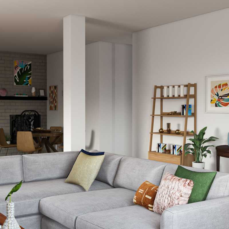 Eclectic, Bohemian, Midcentury Modern Living Room Design by Havenly Interior Designer Samantha