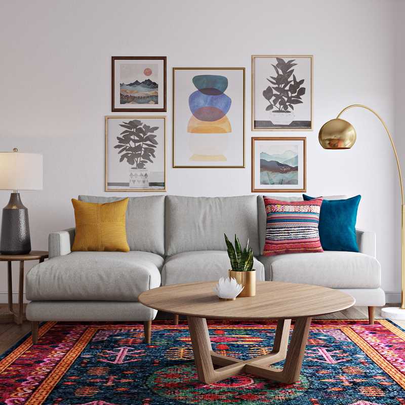Bohemian, Global Living Room Design by Havenly Interior Designer Megan