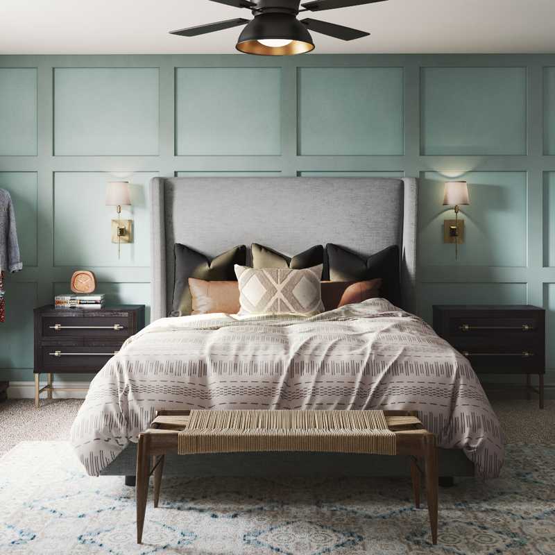 Farmhouse, Rustic, Transitional Bedroom Design by Havenly Interior Designer Katie