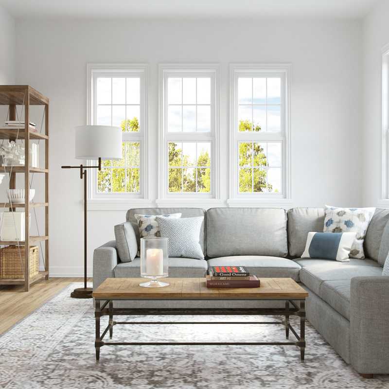 Classic, Coastal, Transitional Living Room Design by Havenly Interior Designer Tara