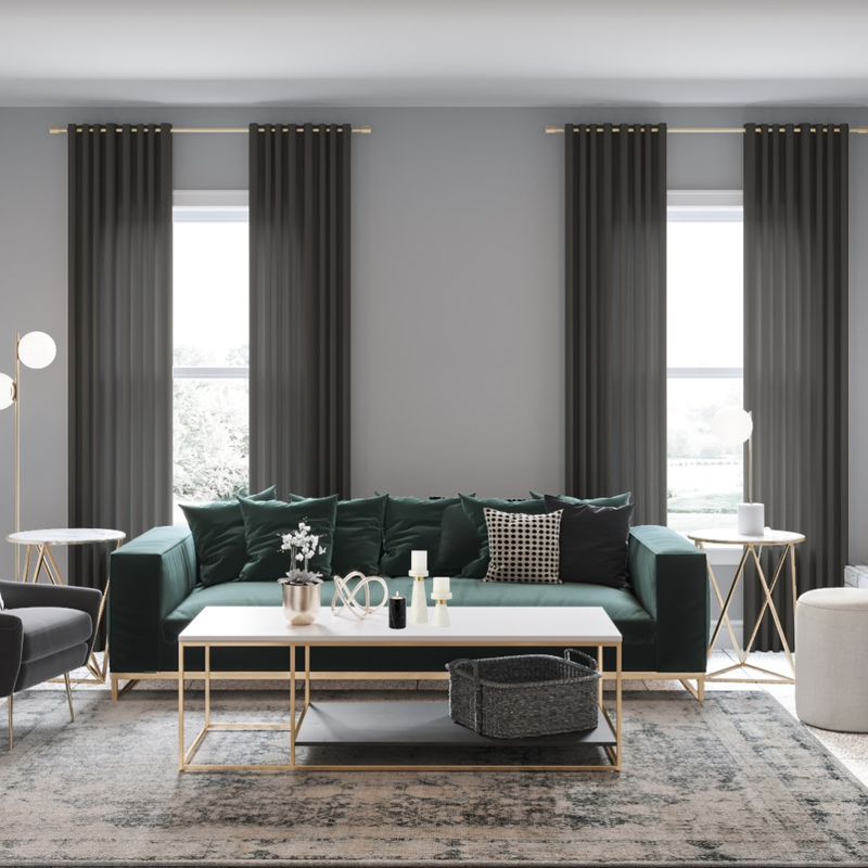 Modern, Minimal Living Room Design by Havenly Interior Designer Karen