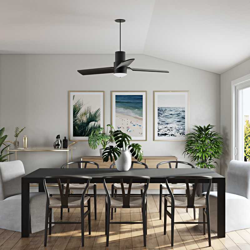 Modern, Bohemian, Coastal Dining Room Design by Havenly Interior Designer Markie