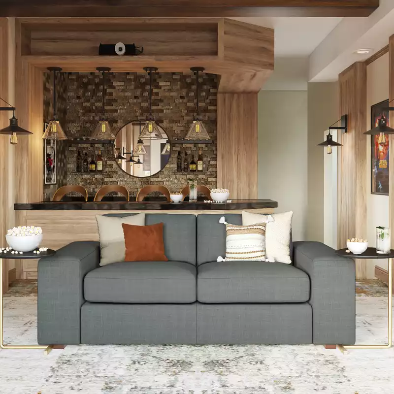 Contemporary, Rustic, Transitional Living Room Design by Havenly Interior Designer Fendy