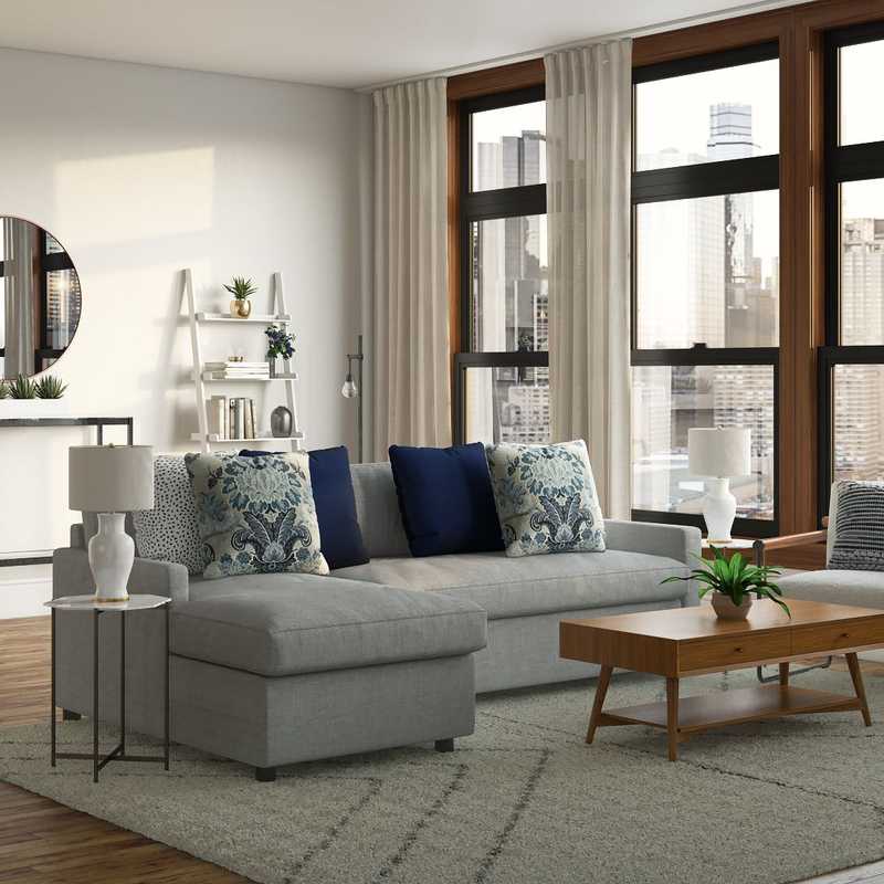 Midcentury Modern, Scandinavian Living Room Design by Havenly Interior Designer Shelby