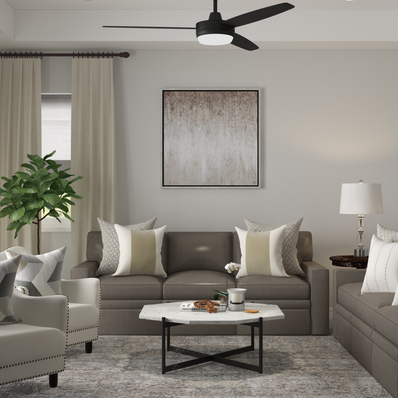 Classic, Rustic, Transitional Living Room Design by Havenly Interior Designer Sara