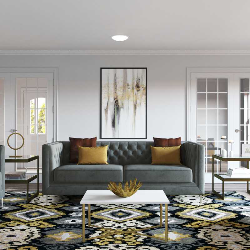 Contemporary, Eclectic, Glam Living Room Design by Havenly Interior Designer Randi