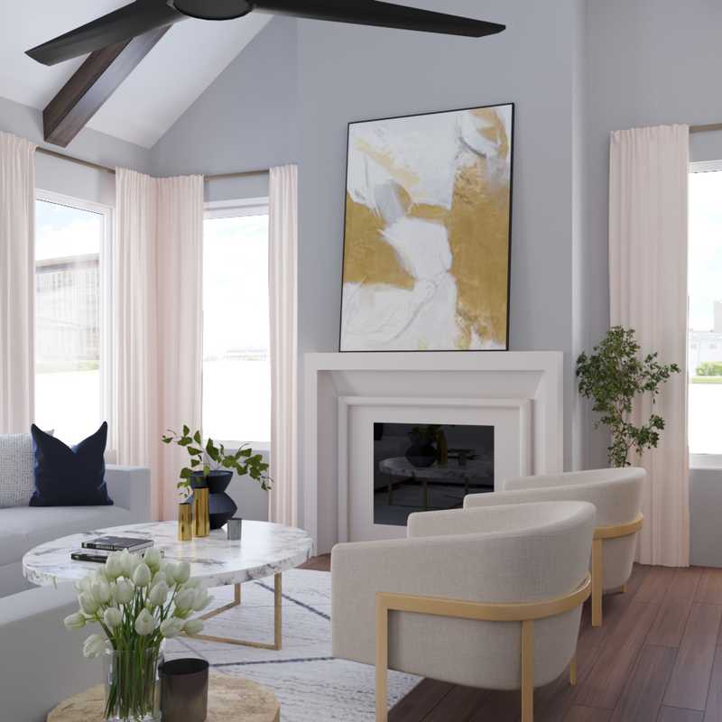 Contemporary, Classic Living Room Design by Havenly Interior Designer Kelsey