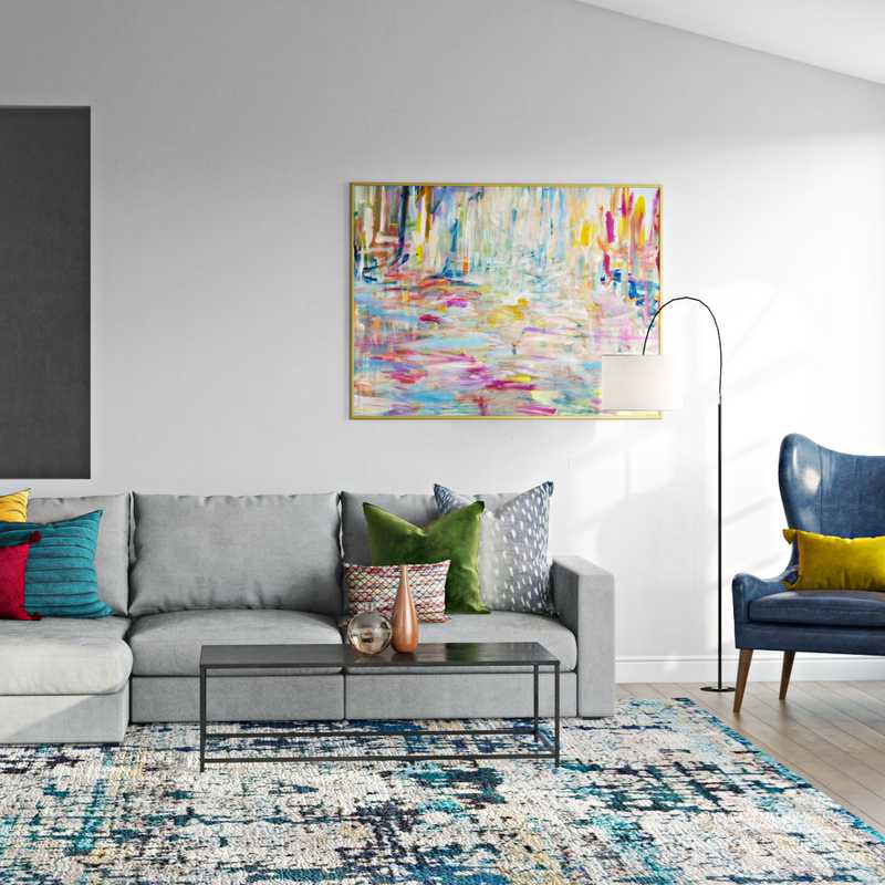 Contemporary, Modern, Eclectic Living Room Design by Havenly Interior Designer Elyse