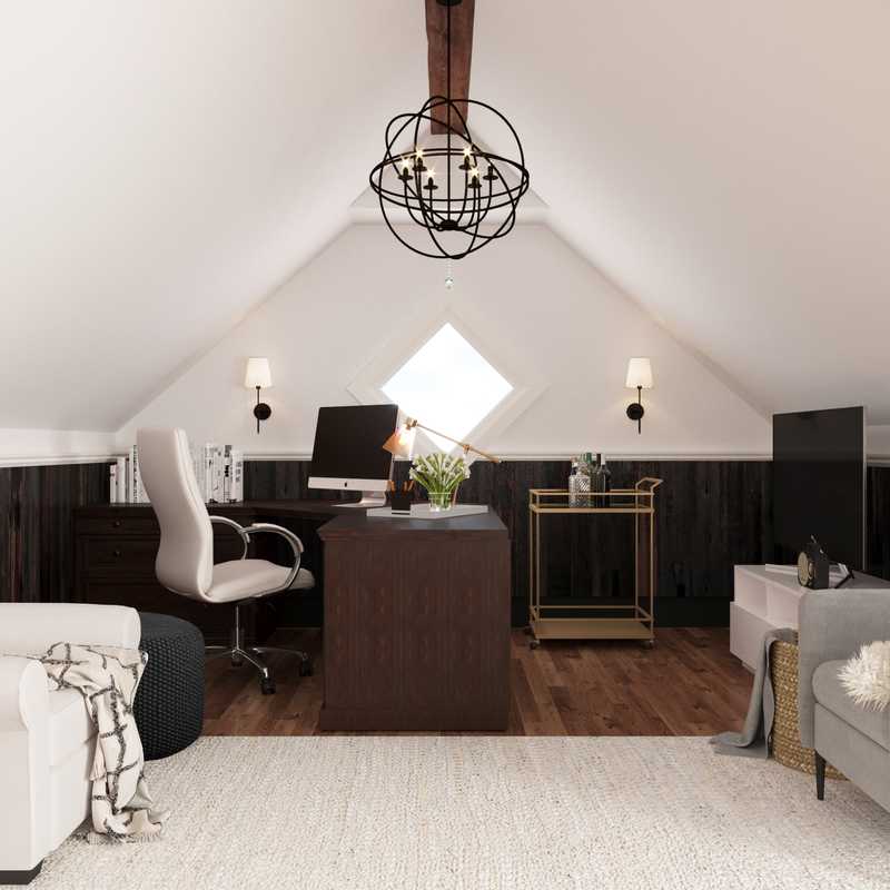 Eclectic, Farmhouse, Midcentury Modern Office Design by Havenly Interior Designer Vivian