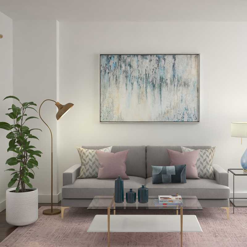 Modern, Bohemian, Global Living Room Design by Havenly Interior Designer Alexandra