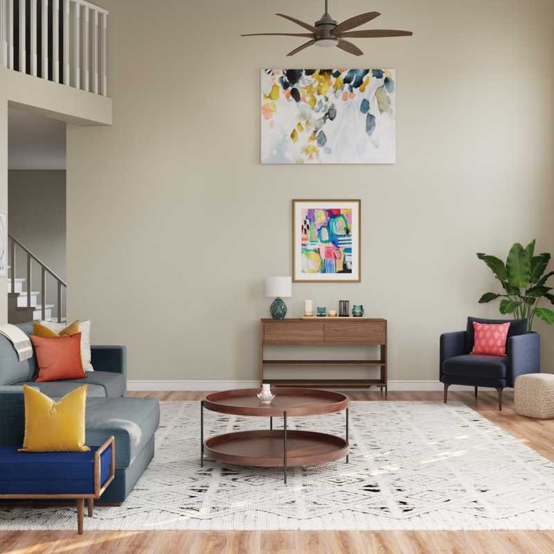 Transitional, Midcentury Modern, Scandinavian Living Room Design by Havenly Interior Designer Samantha