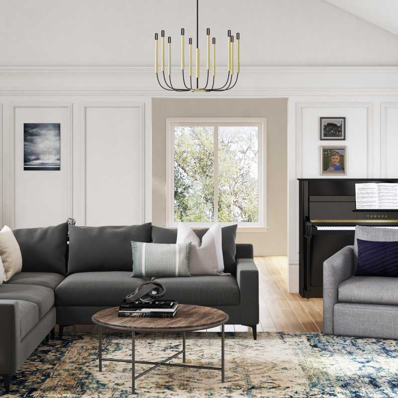 Modern, Transitional Living Room Design by Havenly Interior Designer Catherine