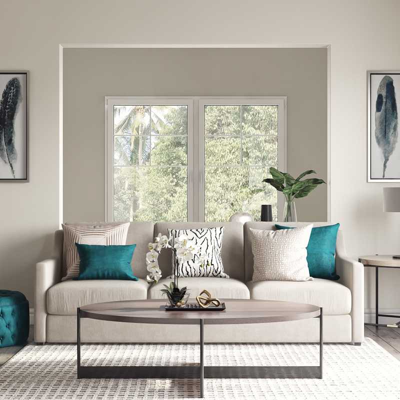 Glam, Industrial Living Room Design by Havenly Interior Designer Madeline