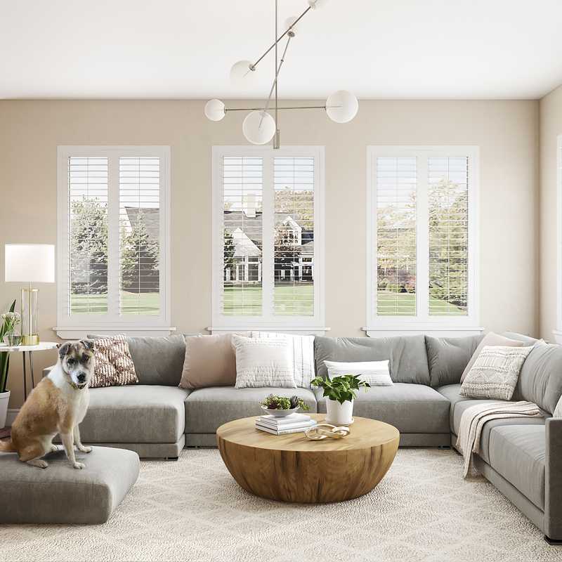 Coastal, Scandinavian Living Room Design by Havenly Interior Designer Yoseika