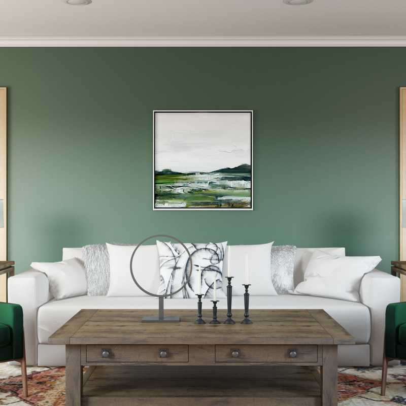 Bohemian, Farmhouse Living Room Design by Havenly Interior Designer Shirley