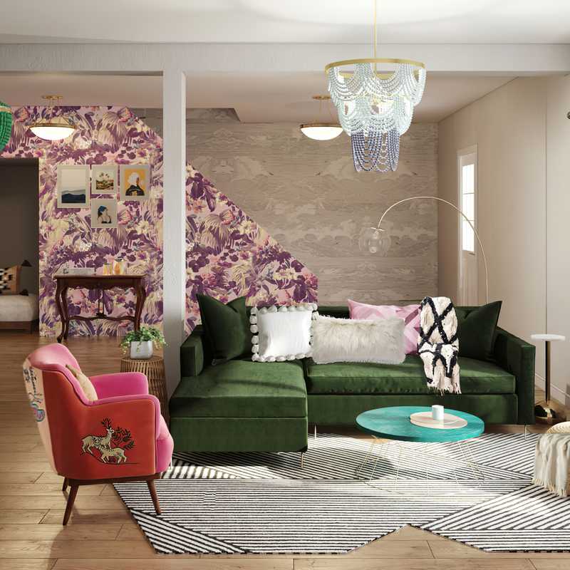 Bohemian, Midcentury Modern Living Room Design by Havenly Interior Designer Daniela