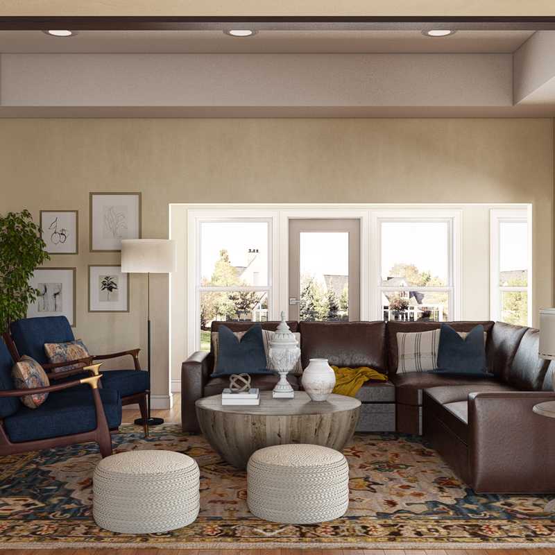 Farmhouse, Vintage Living Room Design by Havenly Interior Designer Ashley