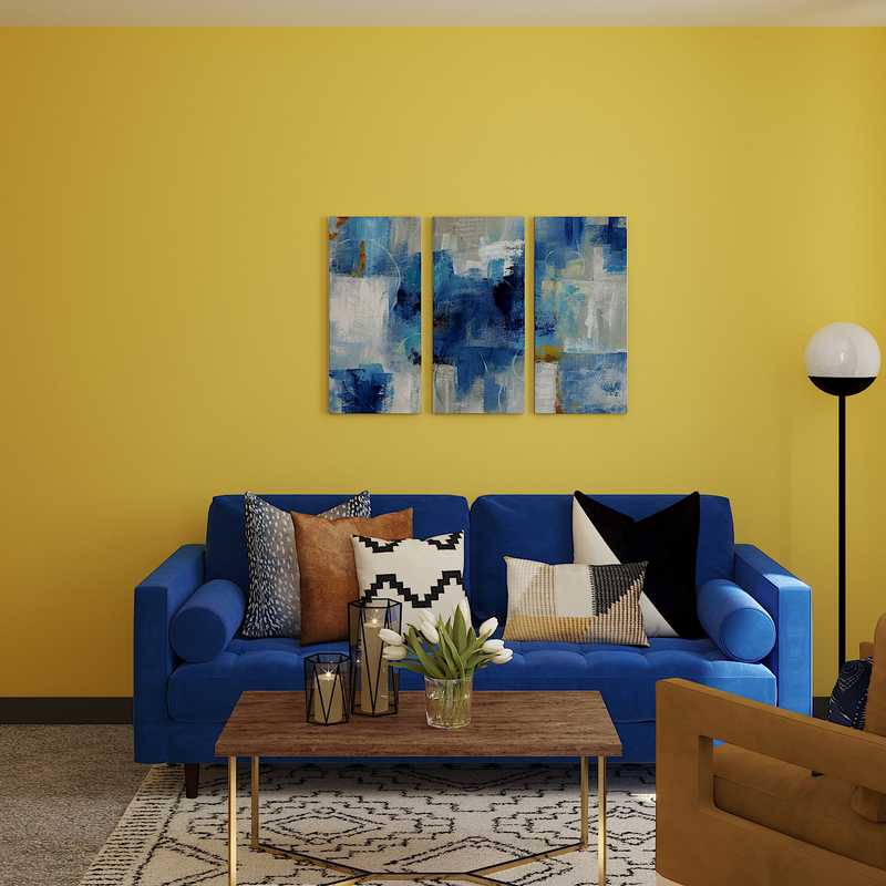 Glam, Scandinavian Living Room Design by Havenly Interior Designer Fendy