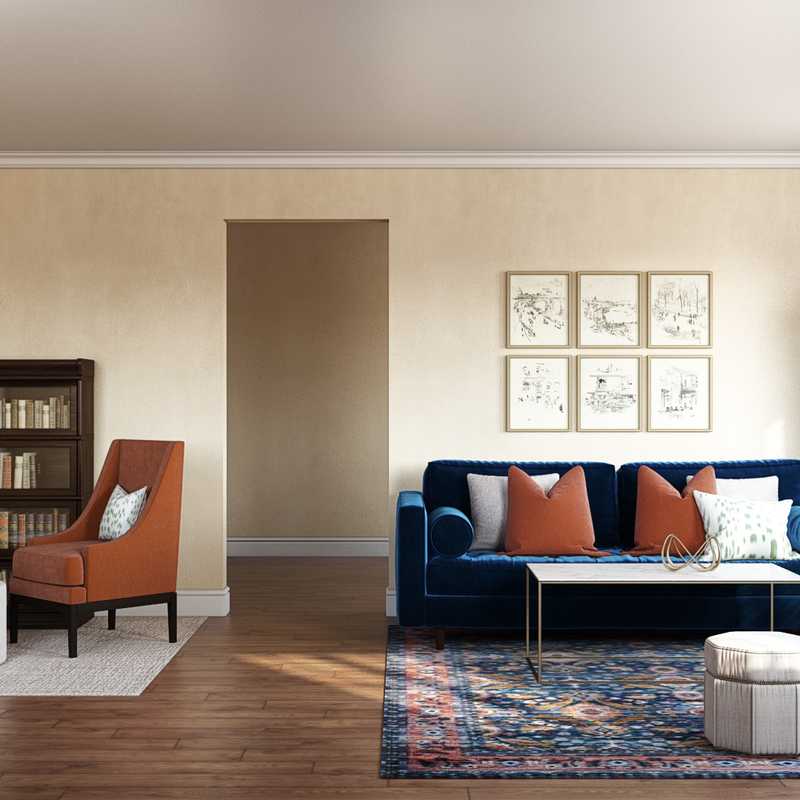 Contemporary, Midcentury Modern Living Room Design by Havenly Interior Designer Lisa