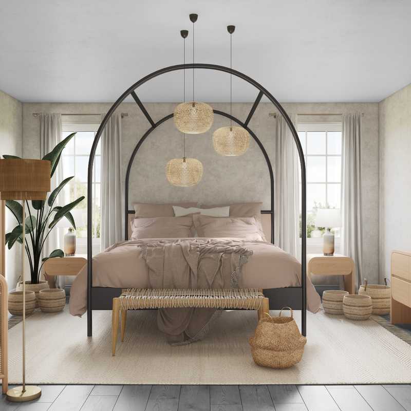Bohemian, Minimal Bedroom Design by Havenly Interior Designer Ghianella