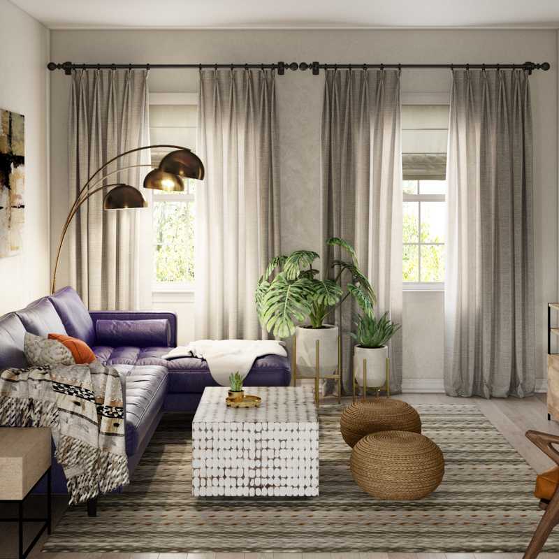 Eclectic, Bohemian, Global, Midcentury Modern Living Room Design by Havenly Interior Designer Danielle