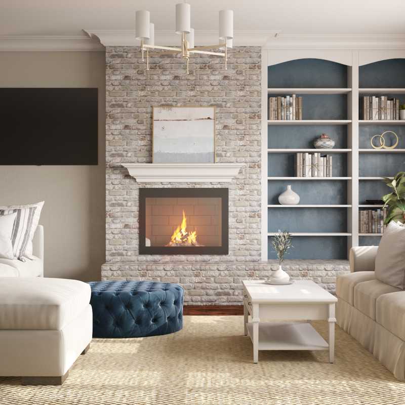Classic, Coastal, Traditional Living Room Design by Havenly Interior Designer Laura