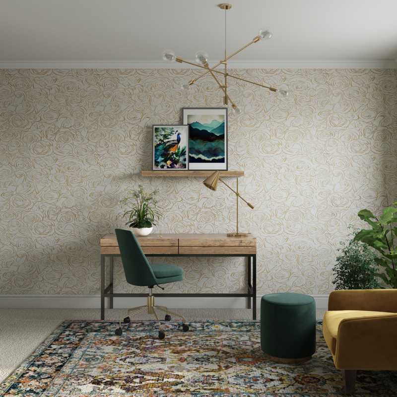 Glam Office Design by Havenly Interior Designer Ghianella